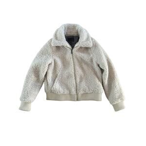 Banana Republic womens Sherpa teddy bomber collared jacket S